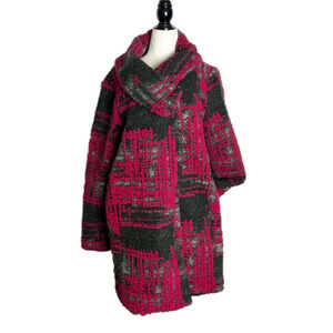 Spanner ¾ Length Boiled Wool  Pink/Gray Lagenlook Coat